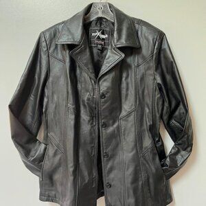 Wilsons Leather Maxima Black Womens Blazer Jacket